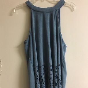 Faux suede halter top